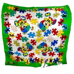 MOSCHINO Silk Scarf autism awareness bear